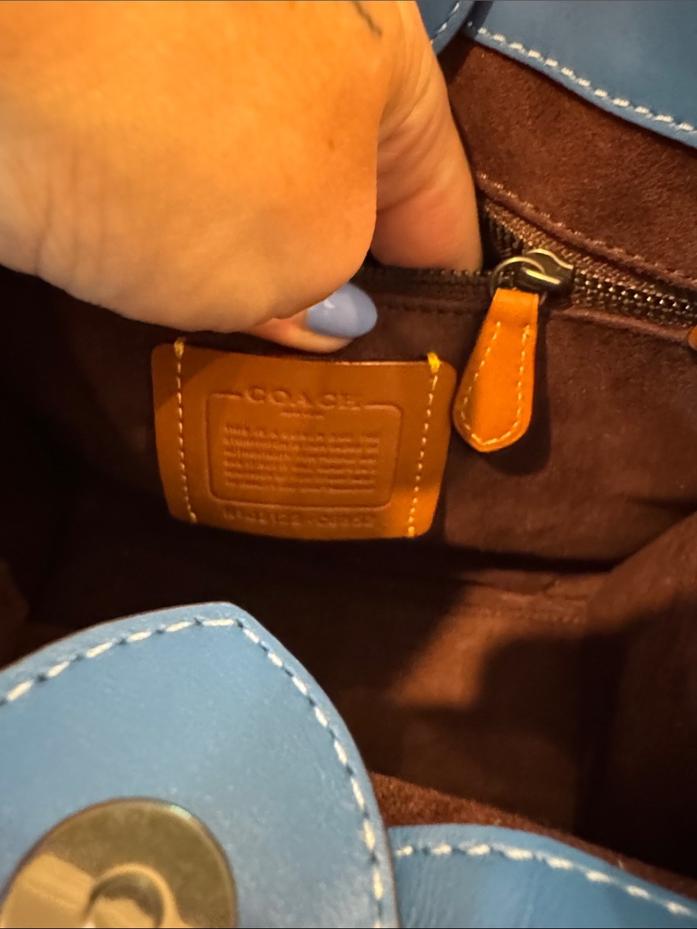 Coach Quilted Colorblock Small Tote in Red, Blue & White - Picture 12 of 14